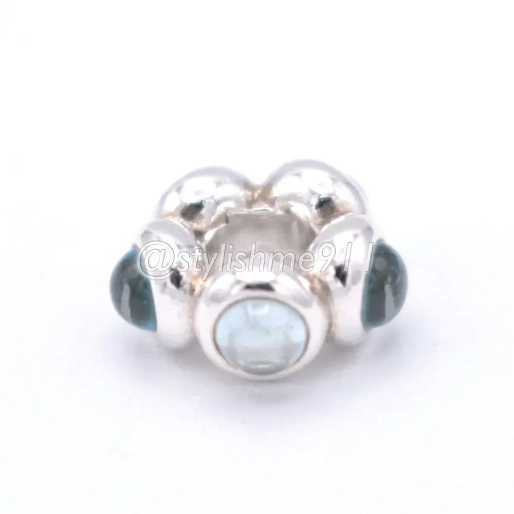 Rare Authentic Pandora Blue Topaz Cabochon Charm - 790538BTP - Picture 8 of 9